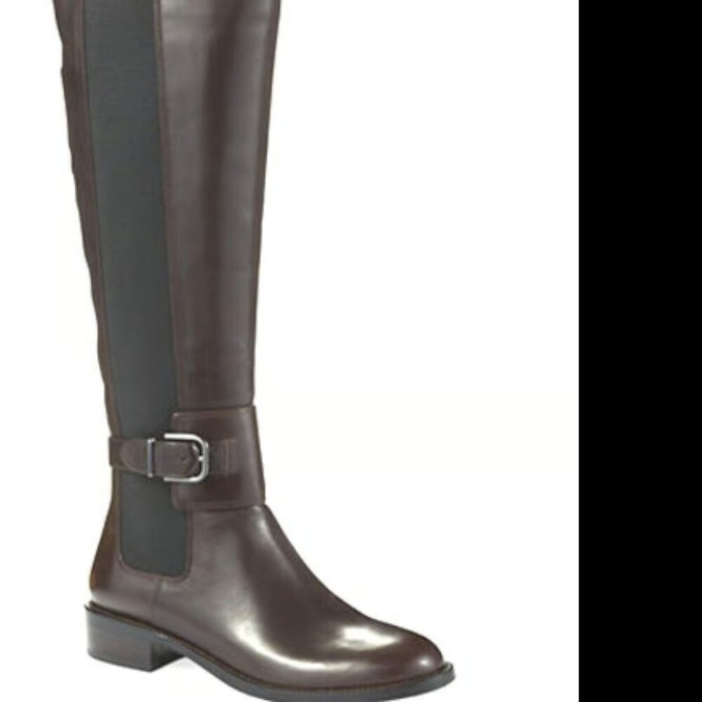 VIA SPIGA BUFU T.MORO Brown TALL Knee-Hi Riding Boots Leather Shoes 9.5 NWT